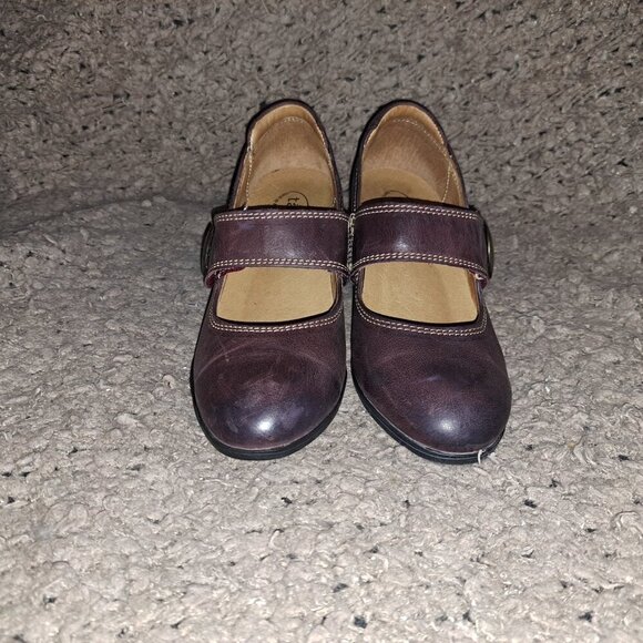 TAOS-Stage Mary Jane Heels-Oxblood Ombre Leather-Hook Loop-Sz 37-Near Mint - Picture 3 of 8